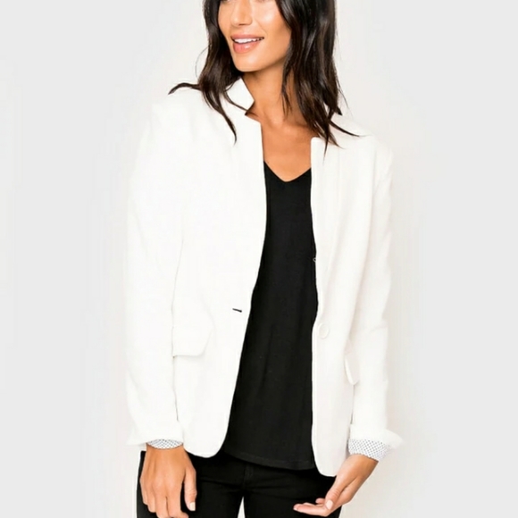 Gibson Jackets & Blazers - Gibsonlook Ivory Notched Collar Blazer